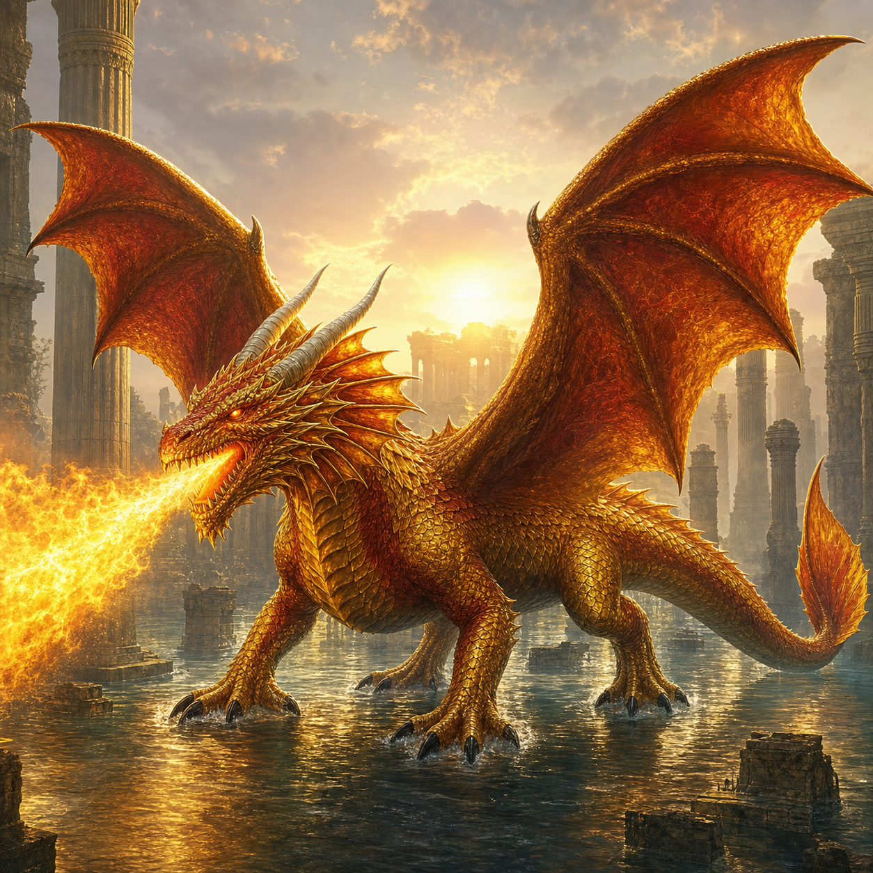Gold Dragon bestiary portrait