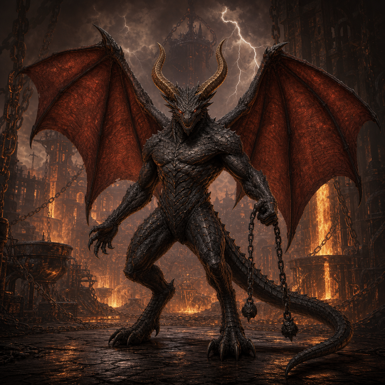 Horned Devil (Cornugon) bestiary portrait