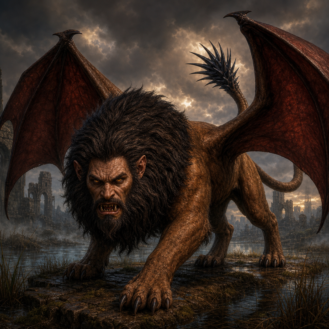 Manticore bestiary portrait
