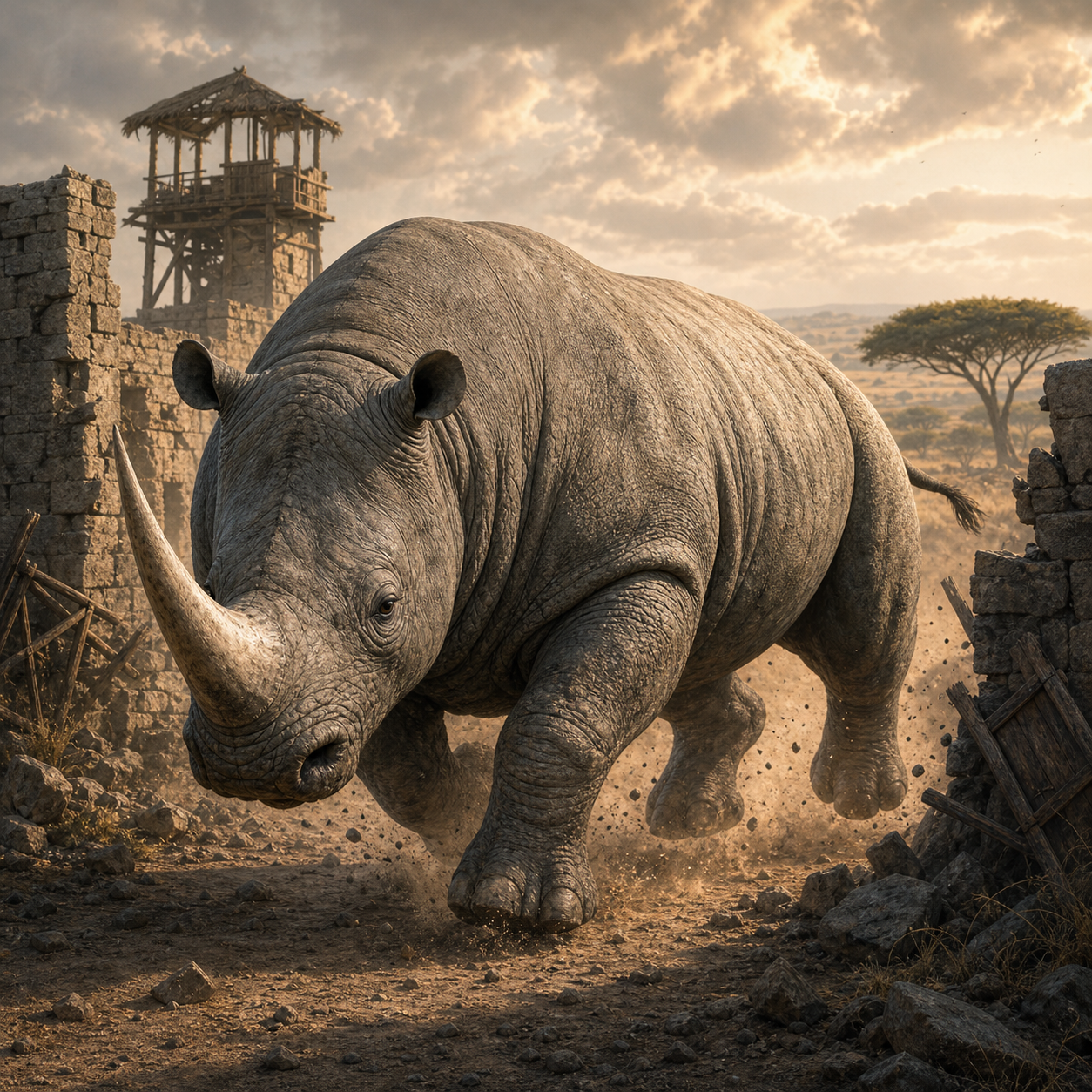 Rhinoceros bestiary portrait
