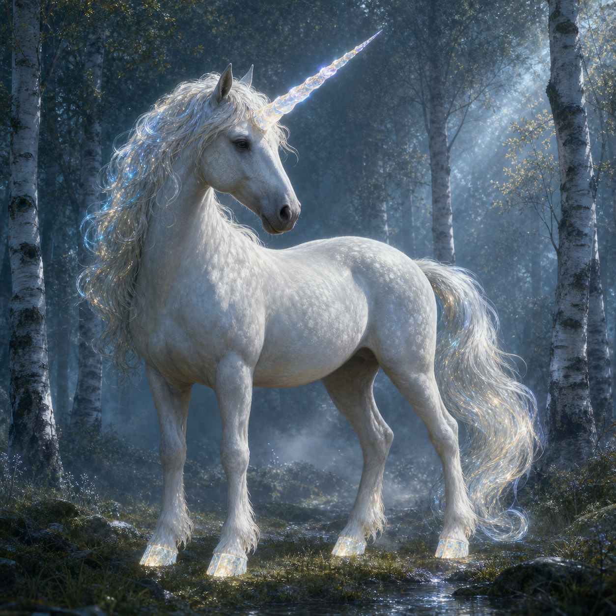 Unicorn bestiary portrait