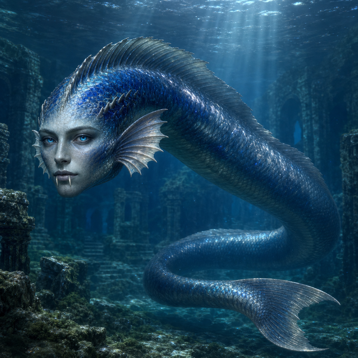 Water Naga bestiary portrait