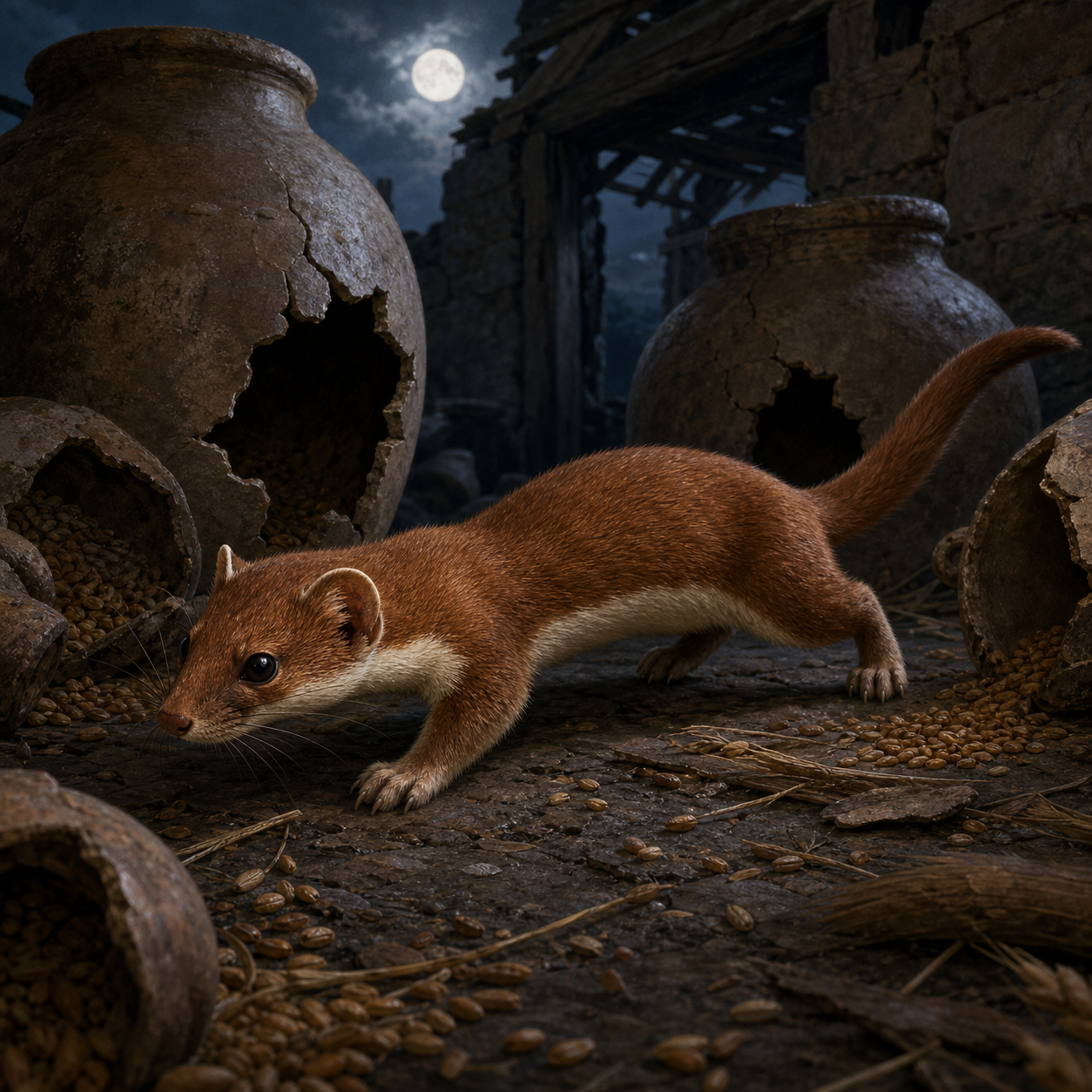 Weasel bestiary portrait