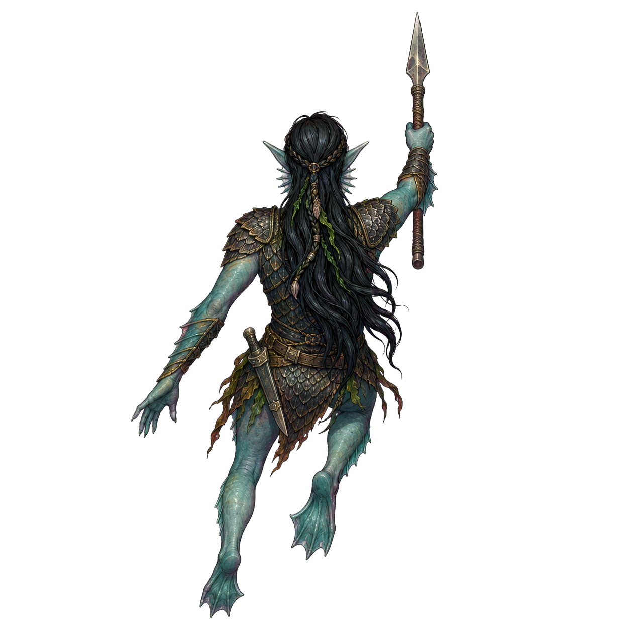 Aquatic Elf top-down encounter token