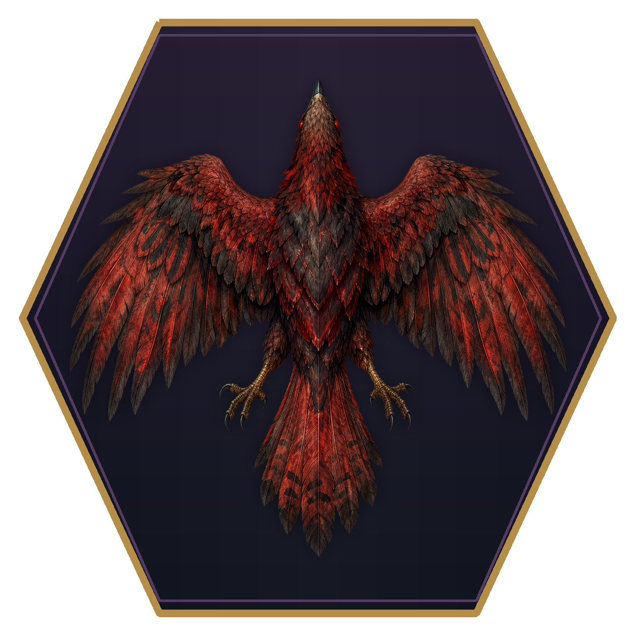 Blood Hawk top-down flat-top hex token