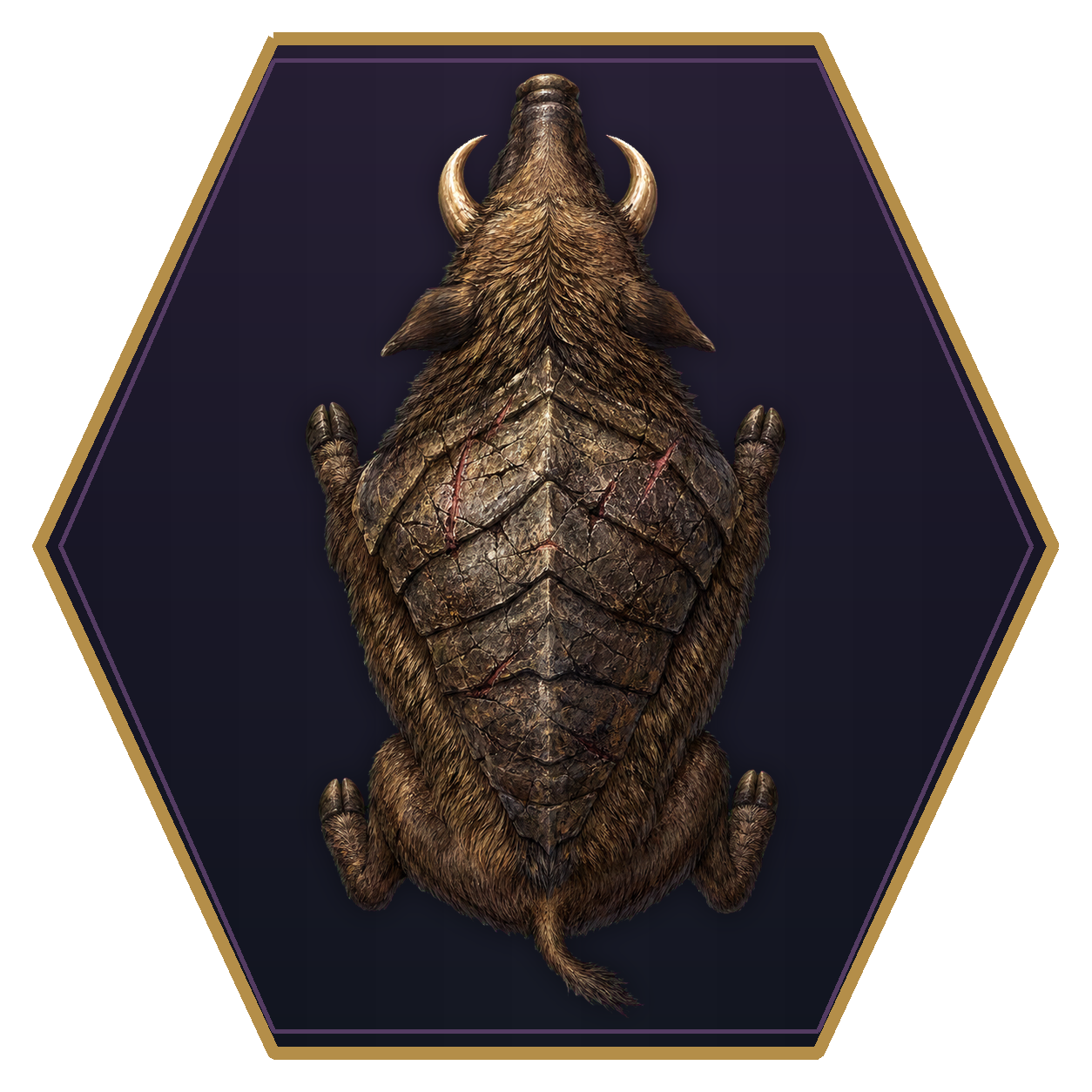 Boar top-down flat-top hex token