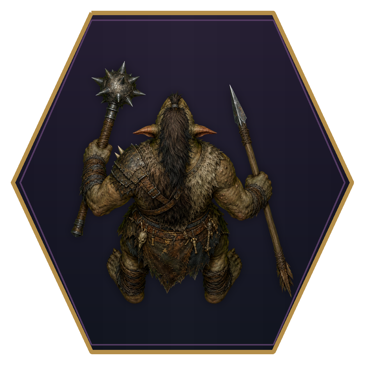 Bugbear top-down flat-top hex token