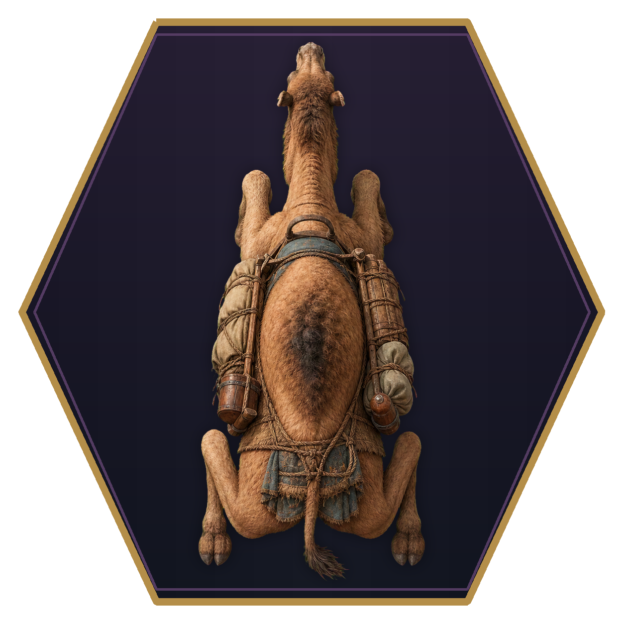 Camel top-down flat-top hex token