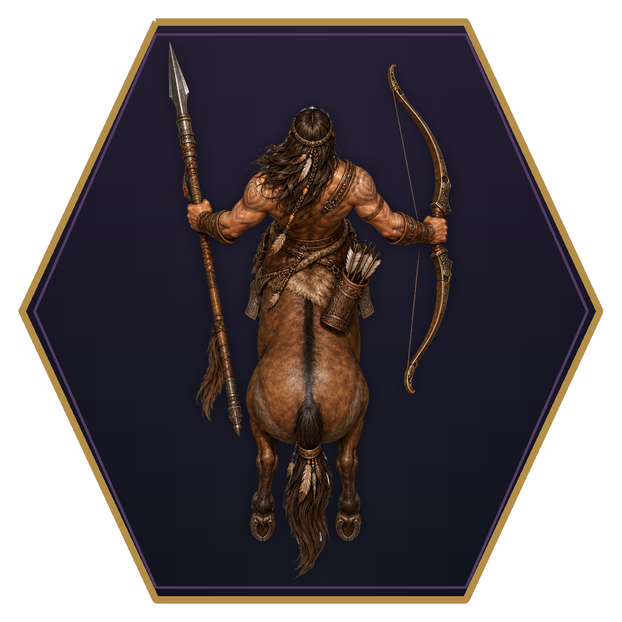 Centaur top-down flat-top hex token