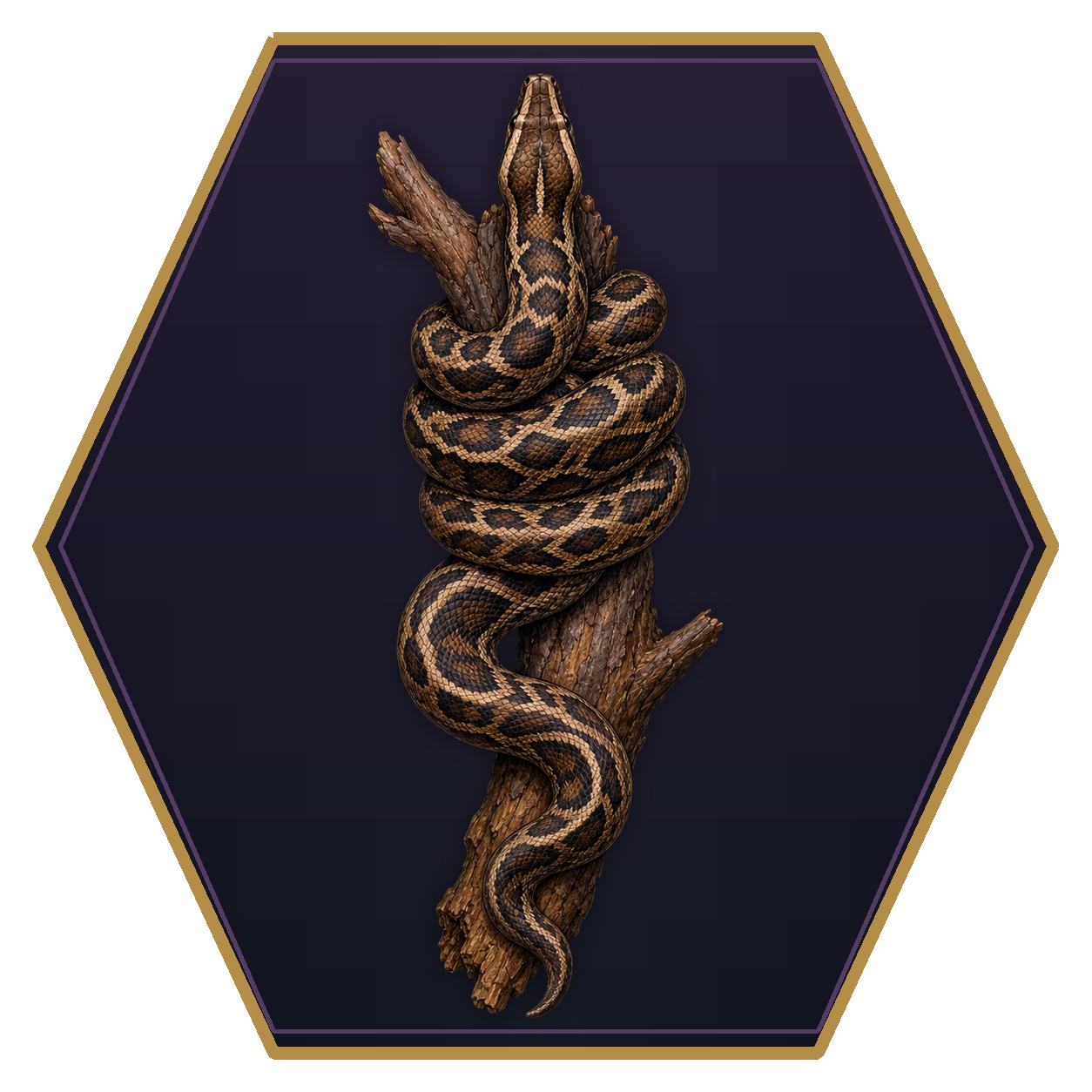 Constrictor Snake top-down flat-top hex token