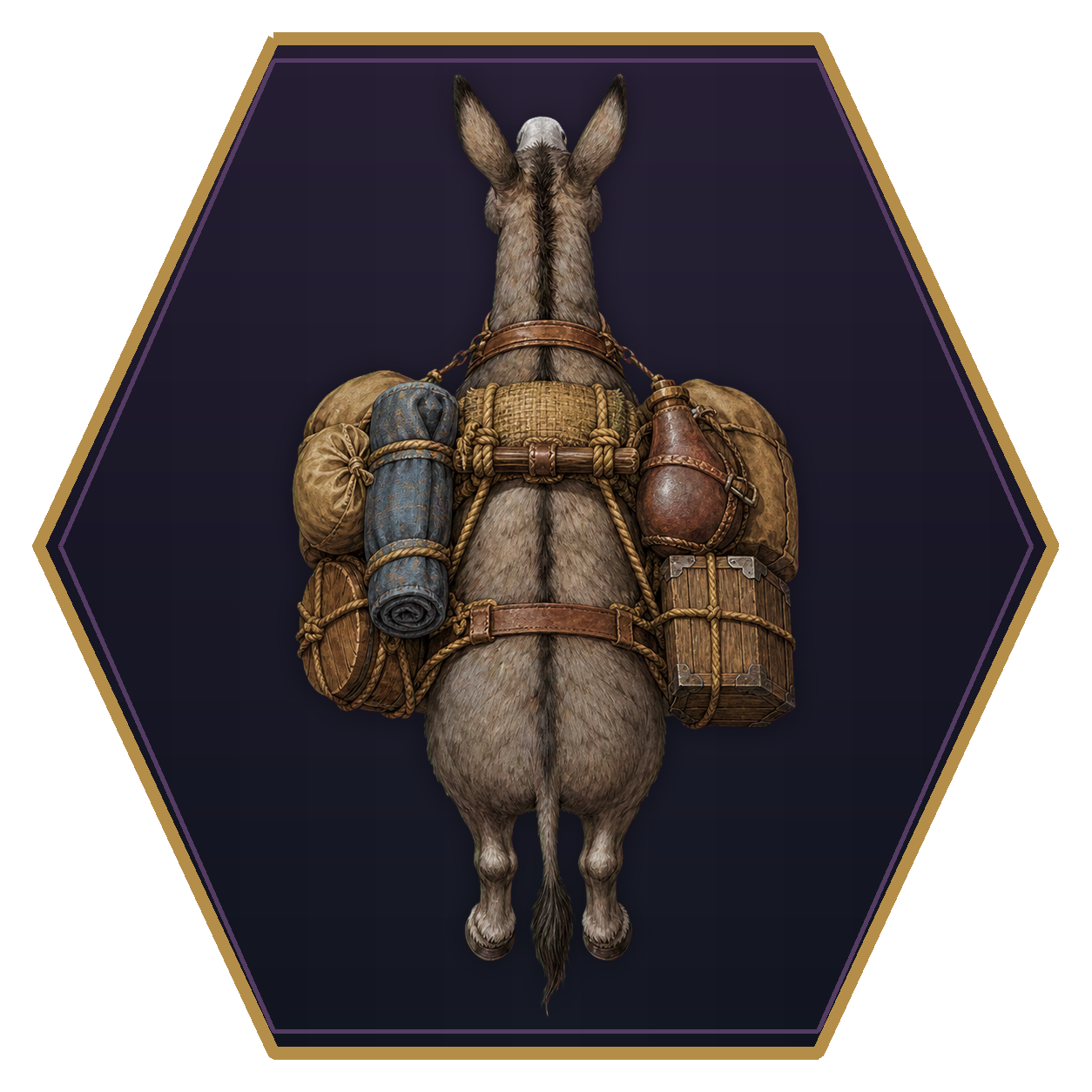 Donkey top-down flat-top hex token