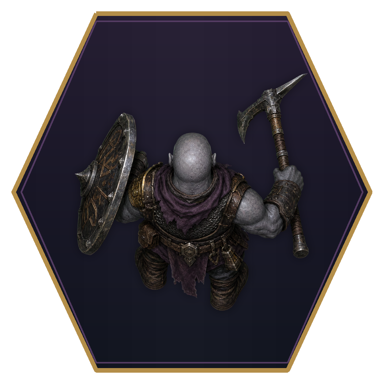 Duergar top-down flat-top hex token