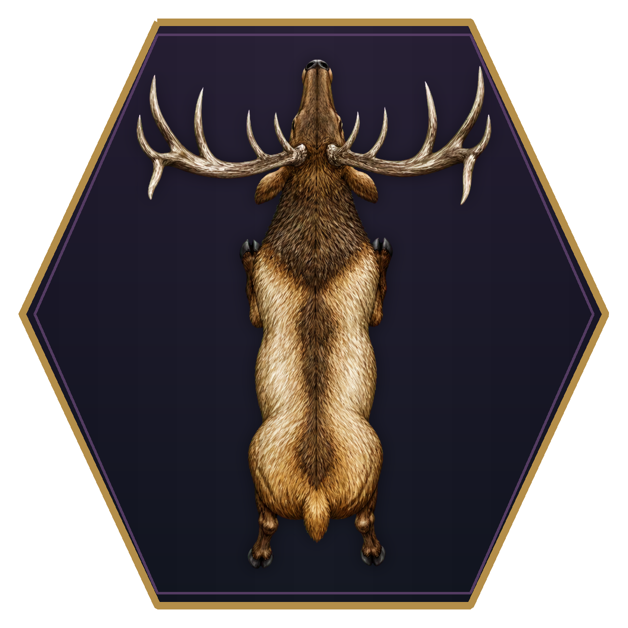 Elk top-down flat-top hex token