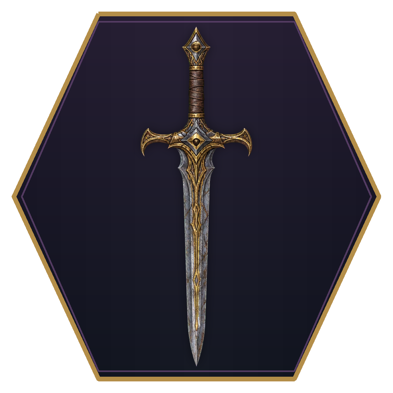 Flying Sword top-down flat-top hex token