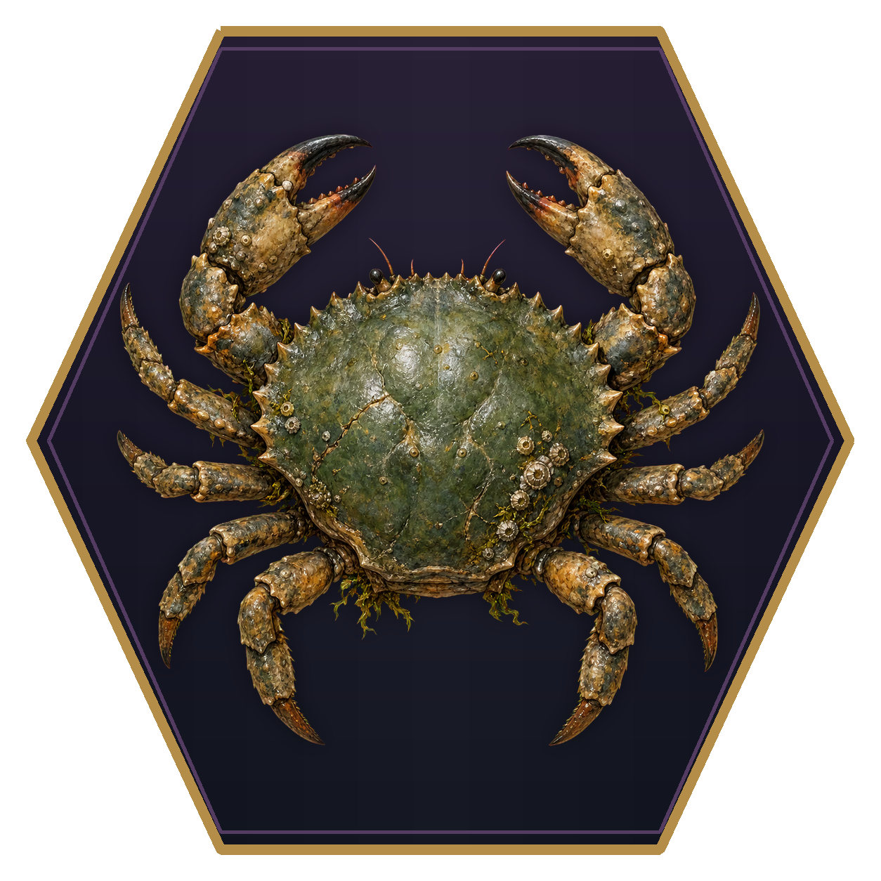 Giant Crab top-down flat-top hex token