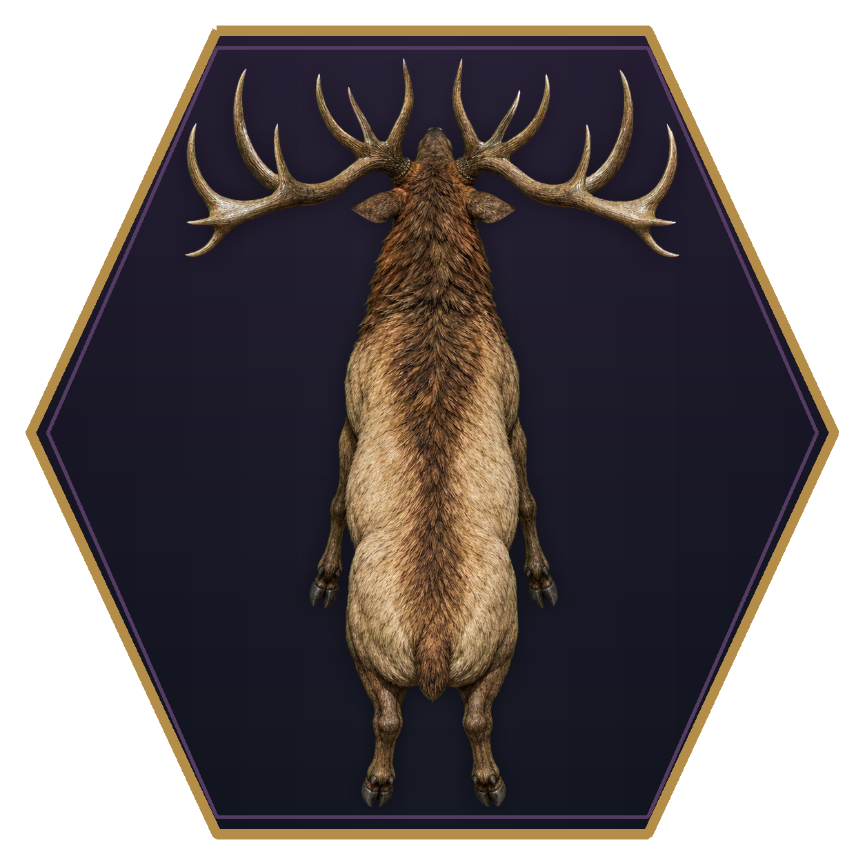 Giant Elk top-down flat-top hex token