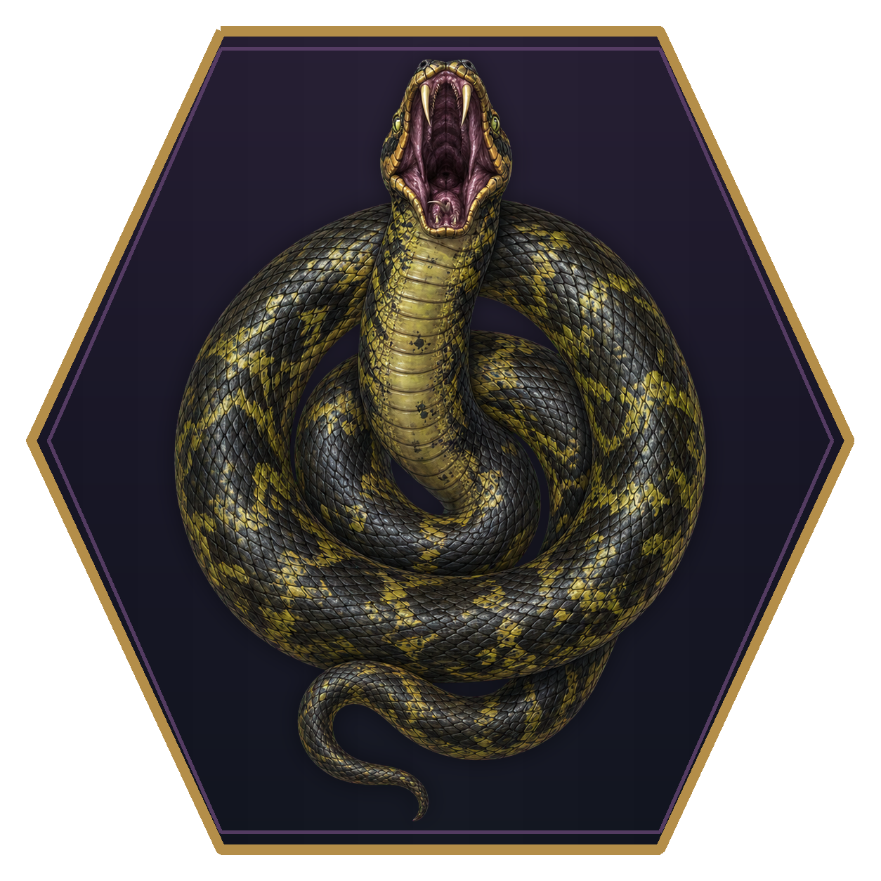Giant Poisonous Snake top-down flat-top hex token