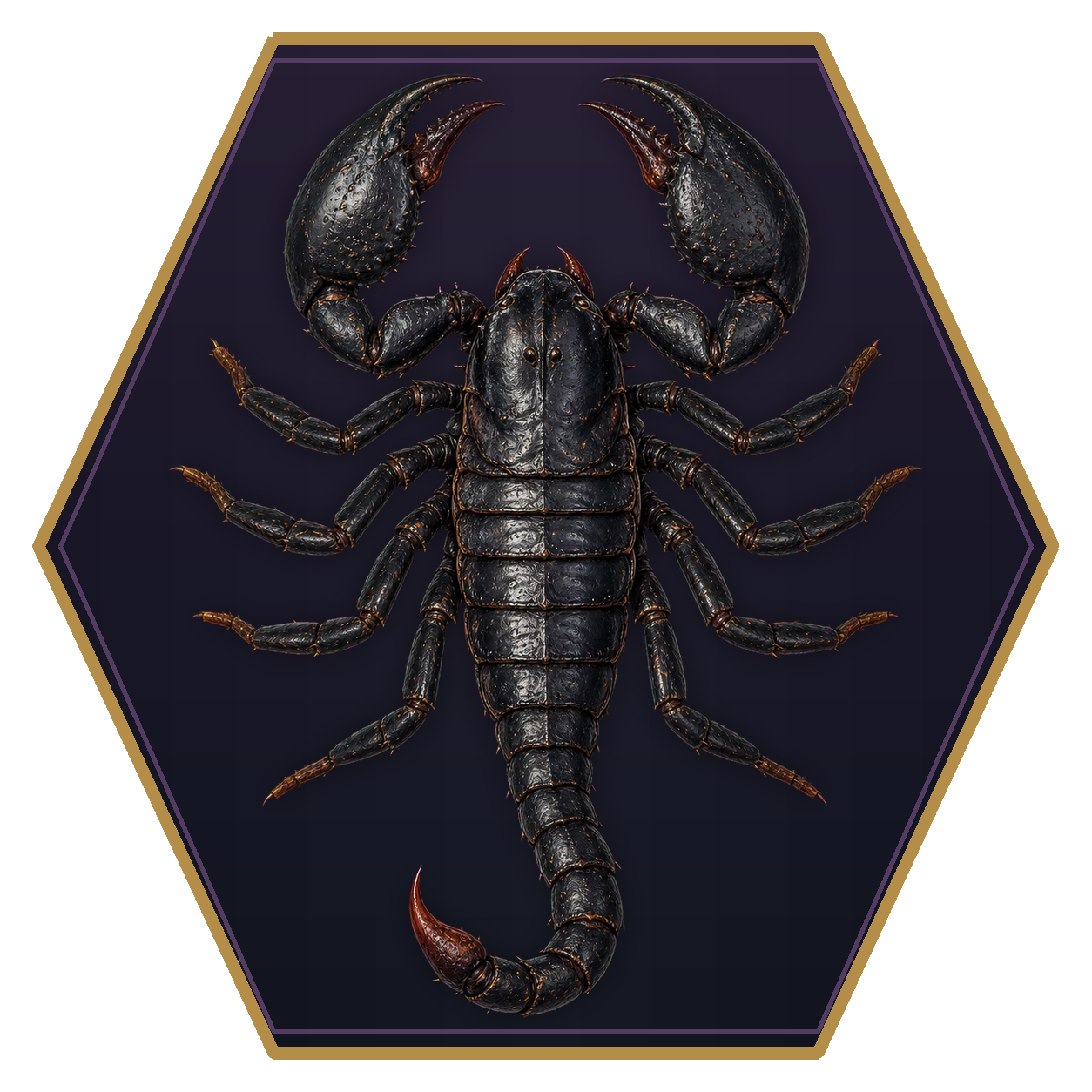 Giant Scorpion top-down flat-top hex token
