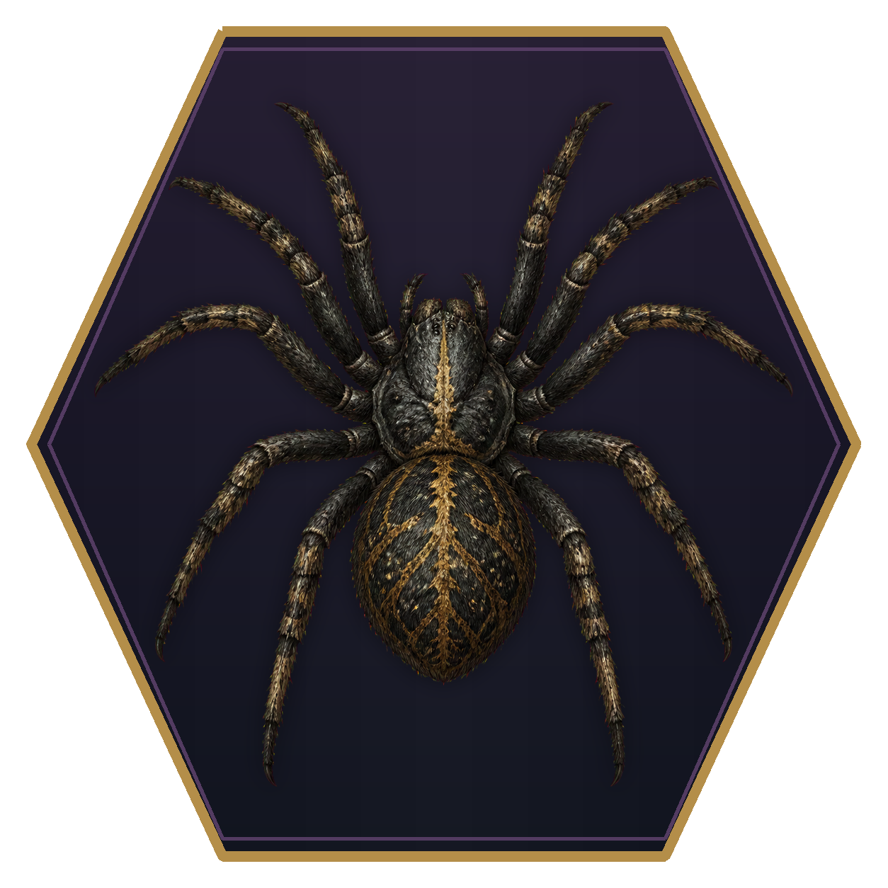 Giant Spider top-down flat-top hex token