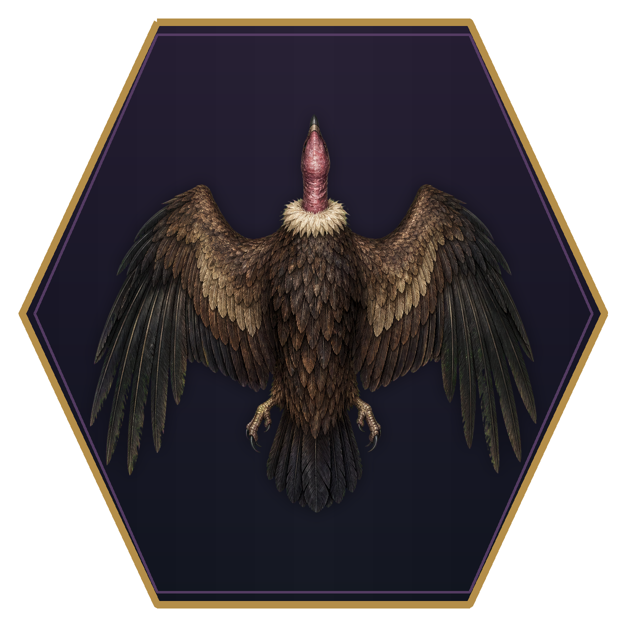 Giant Vulture top-down flat-top hex token