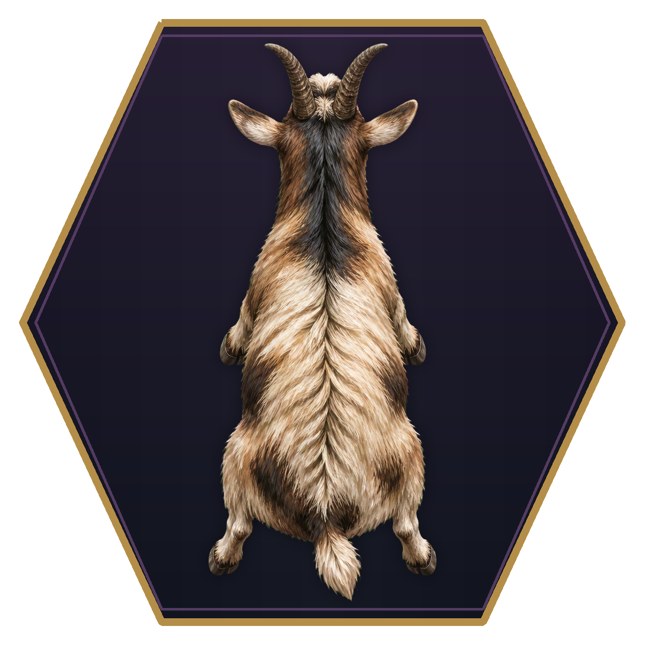 Goat top-down flat-top hex token