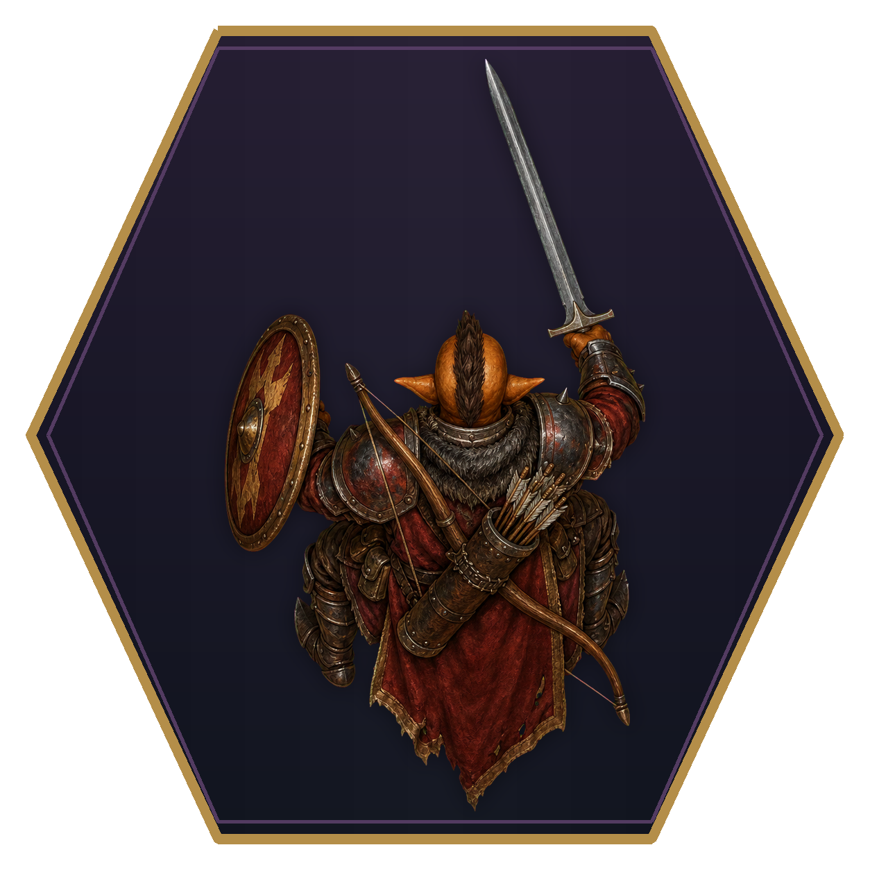 Hobgoblin top-down flat-top hex token