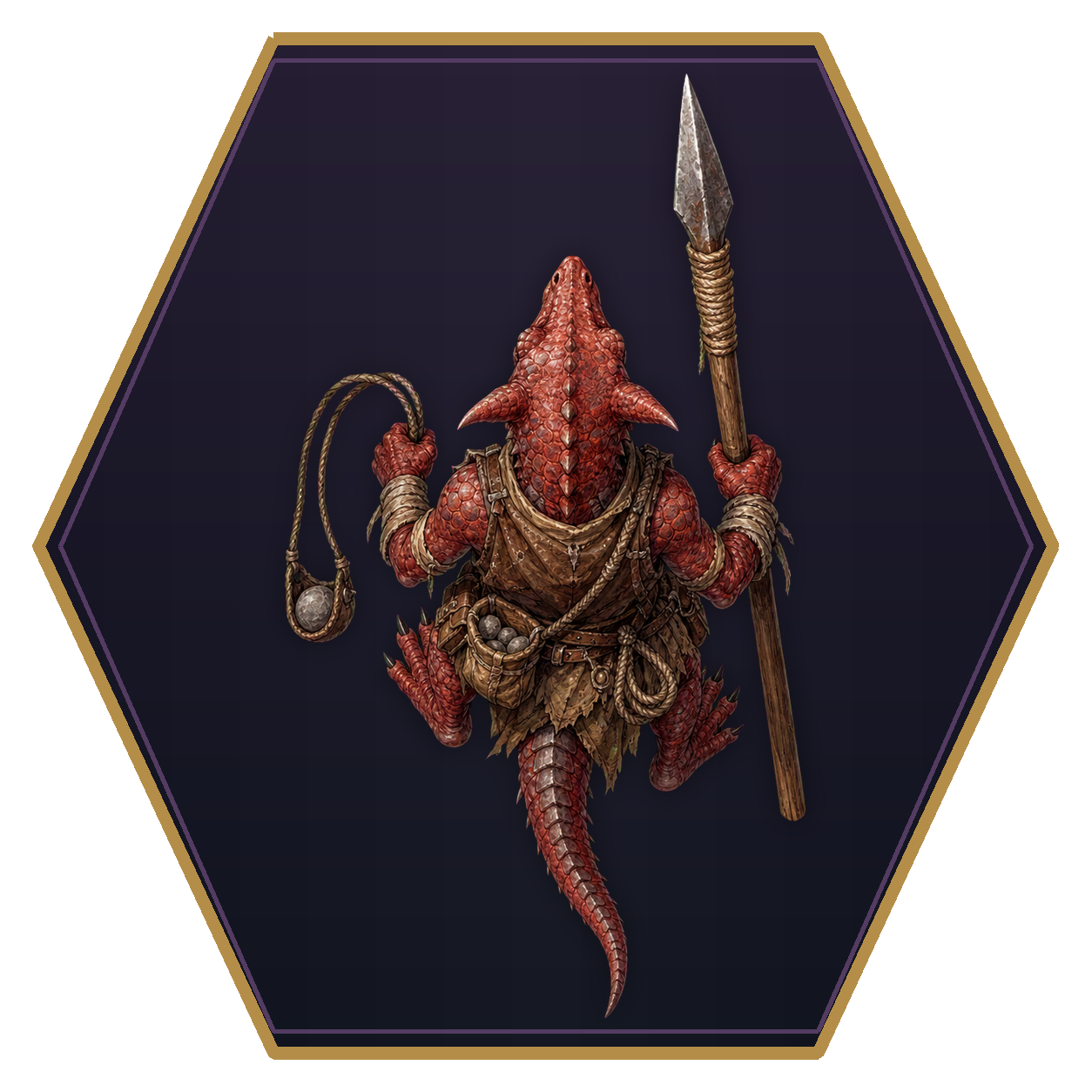 Kobold top-down flat-top hex token