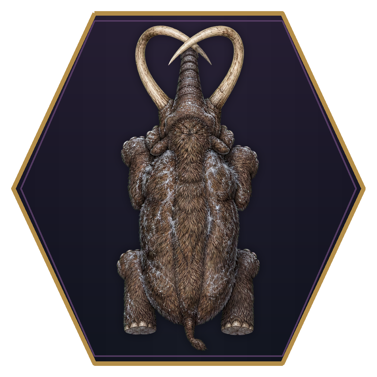 Mammoth top-down flat-top hex token