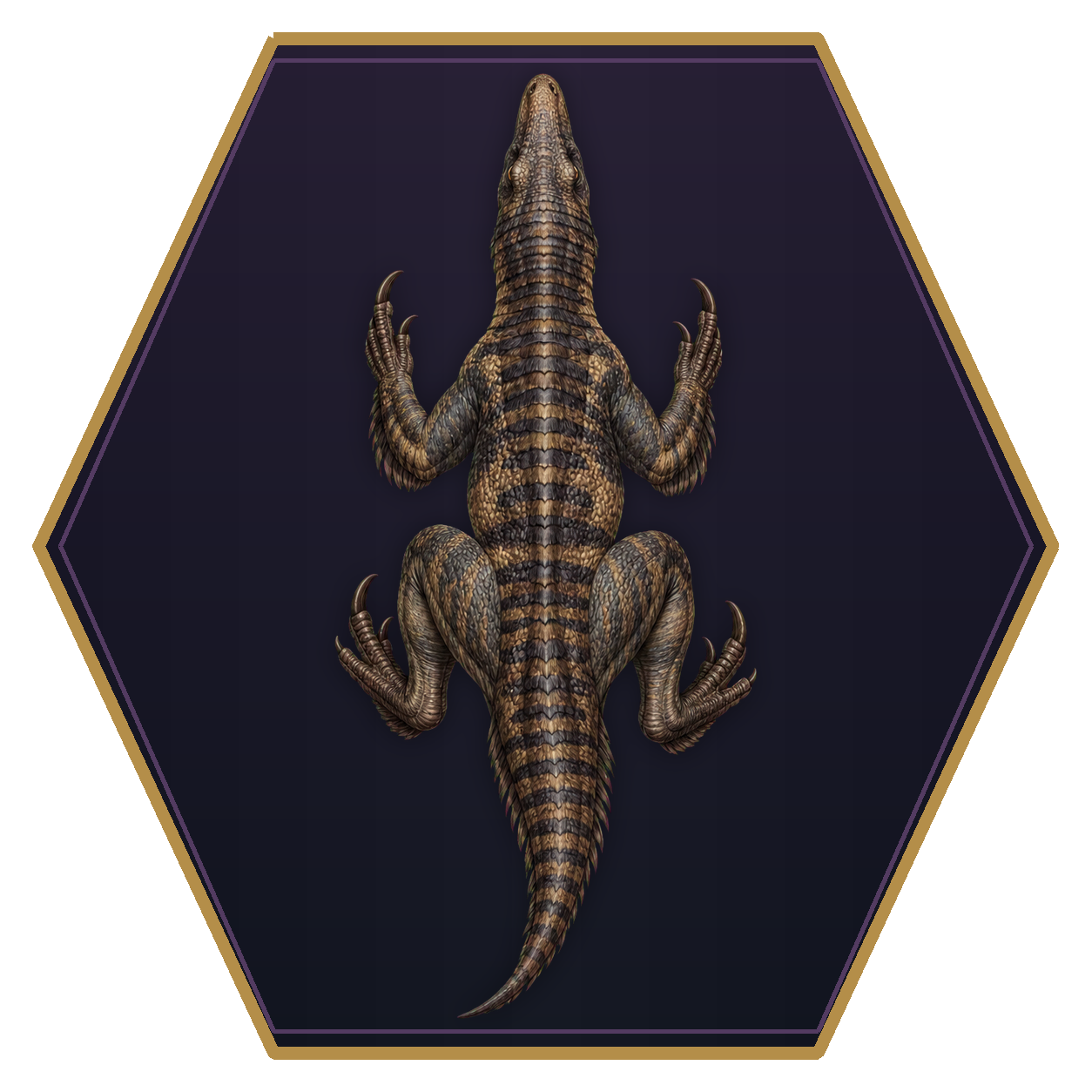 Megaraptor top-down flat-top hex token