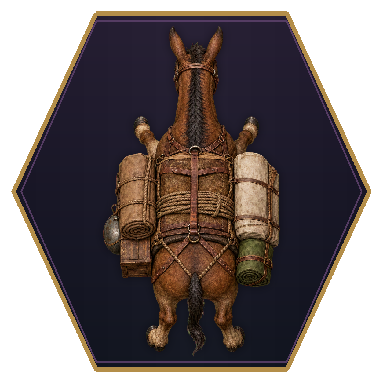 Mule top-down flat-top hex token