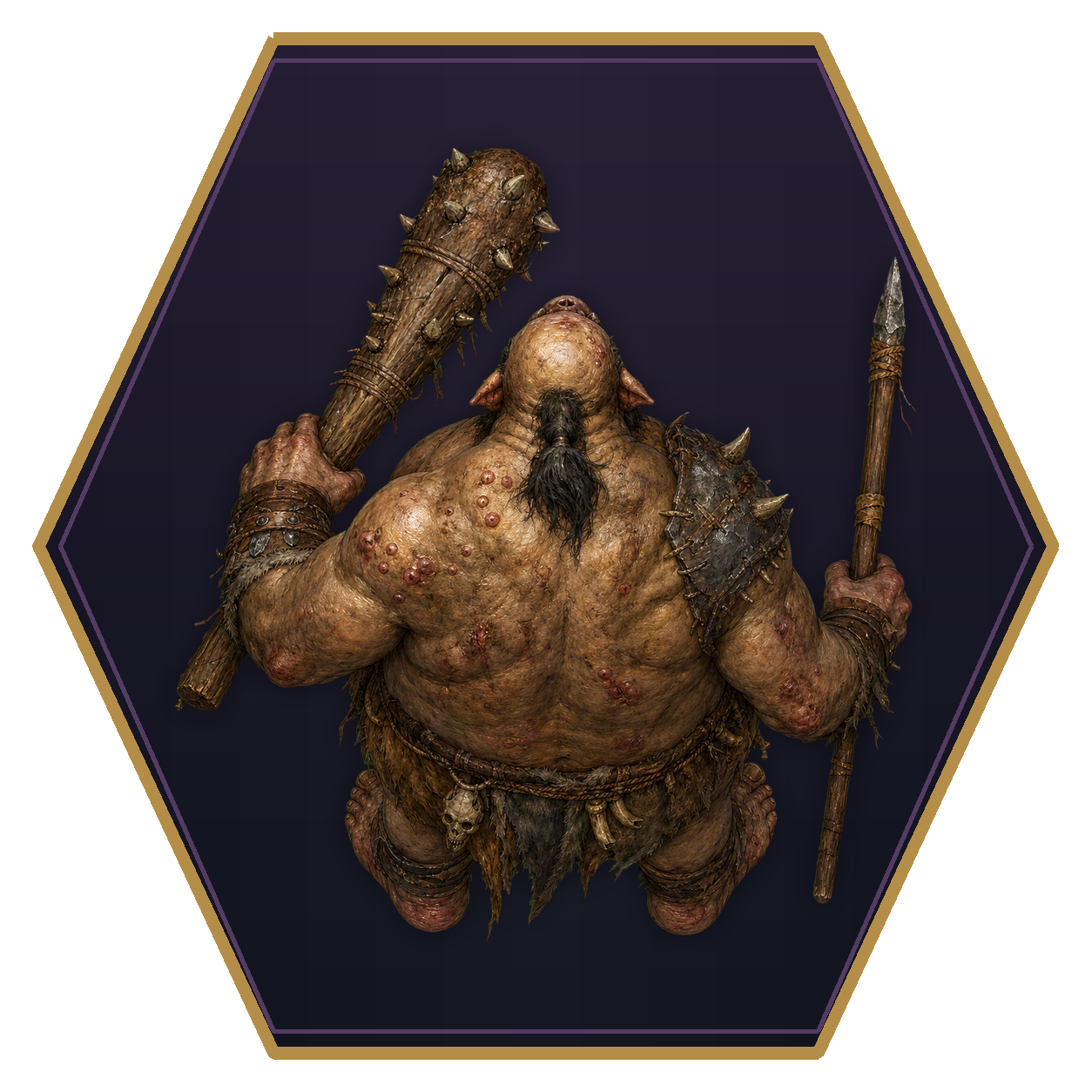 Ogre top-down flat-top hex token