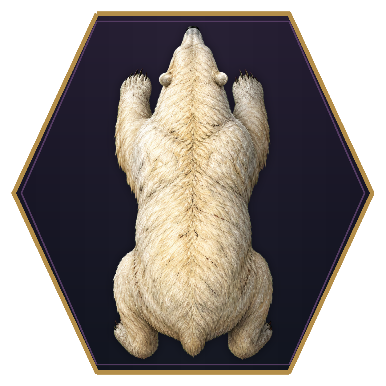 Bear, Polar top-down flat-top hex token