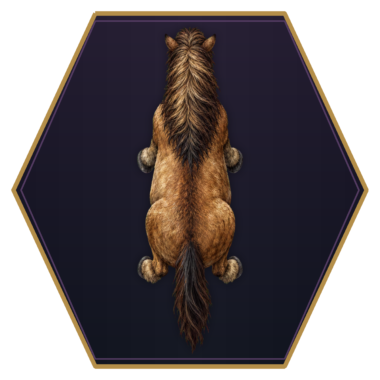 Pony top-down flat-top hex token