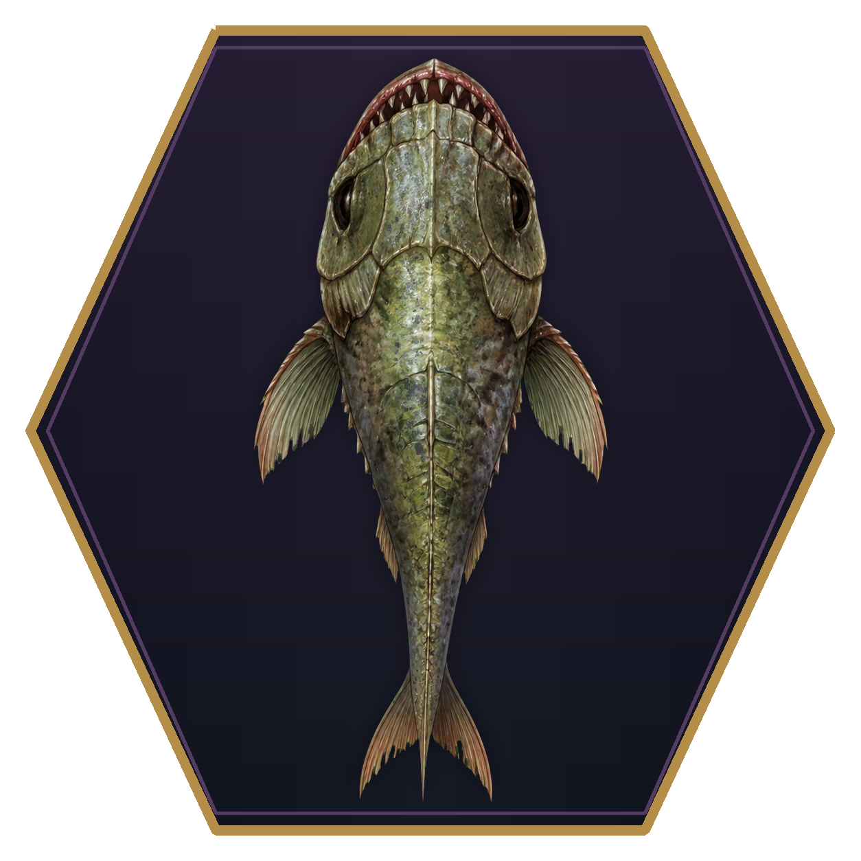 Quipper top-down flat-top hex token
