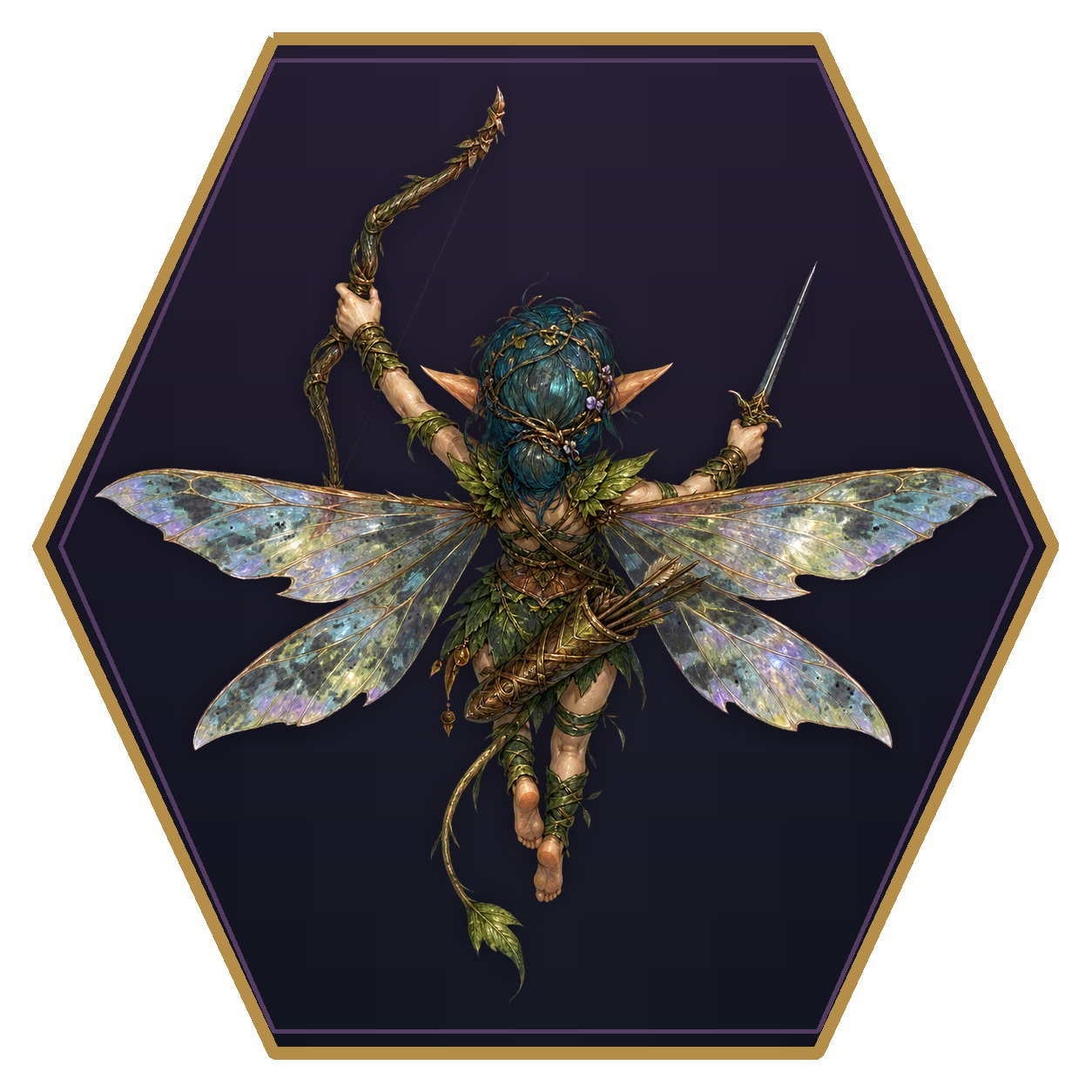 Sprite top-down flat-top hex token