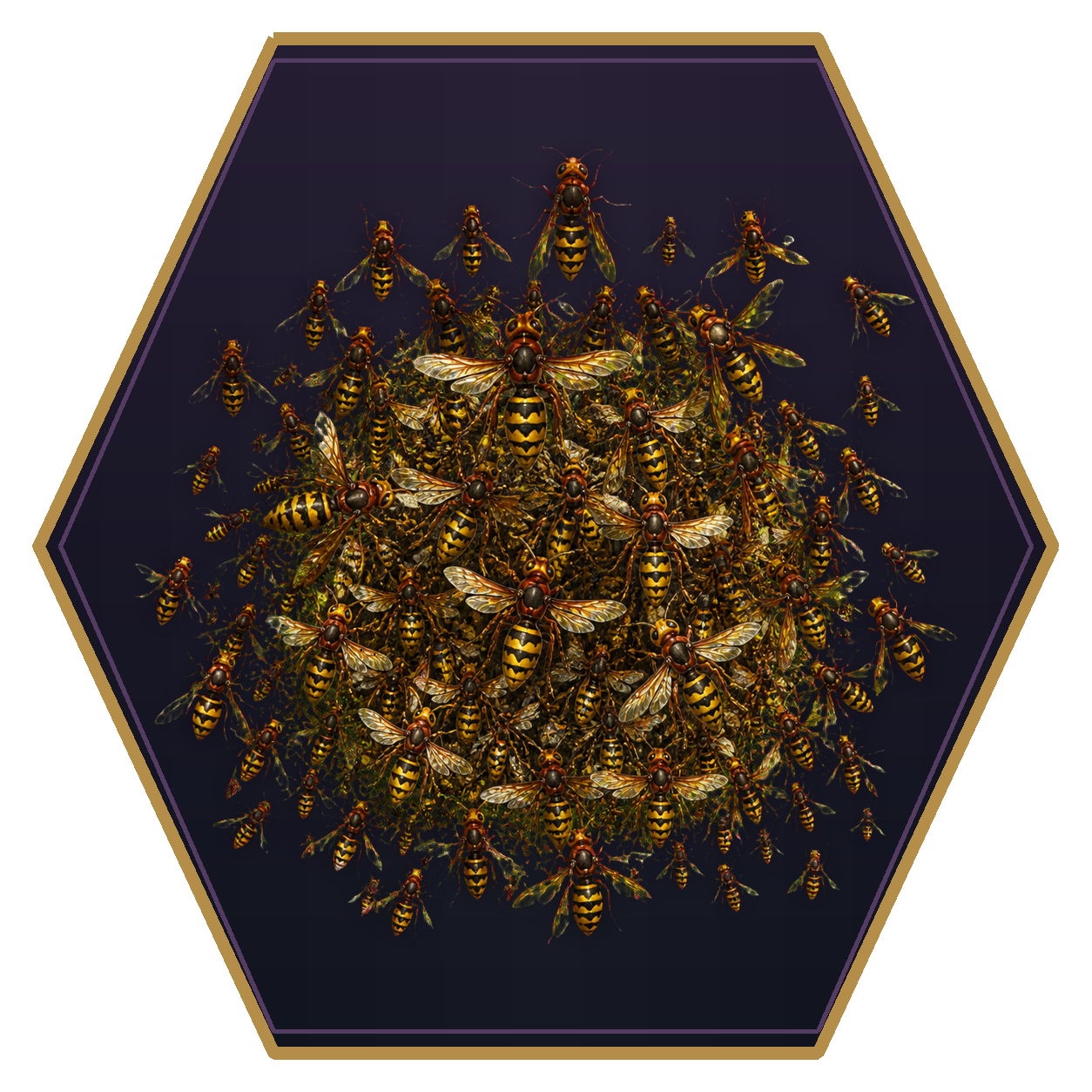 Swarm of Insects top-down flat-top hex token