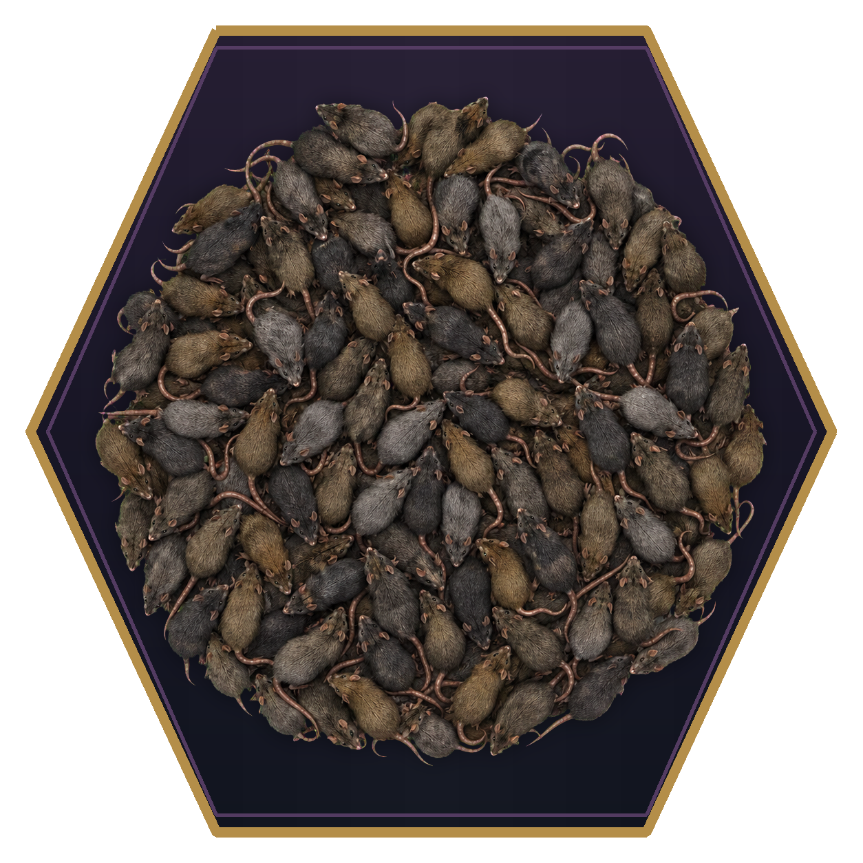 Swarm of Rats top-down flat-top hex token