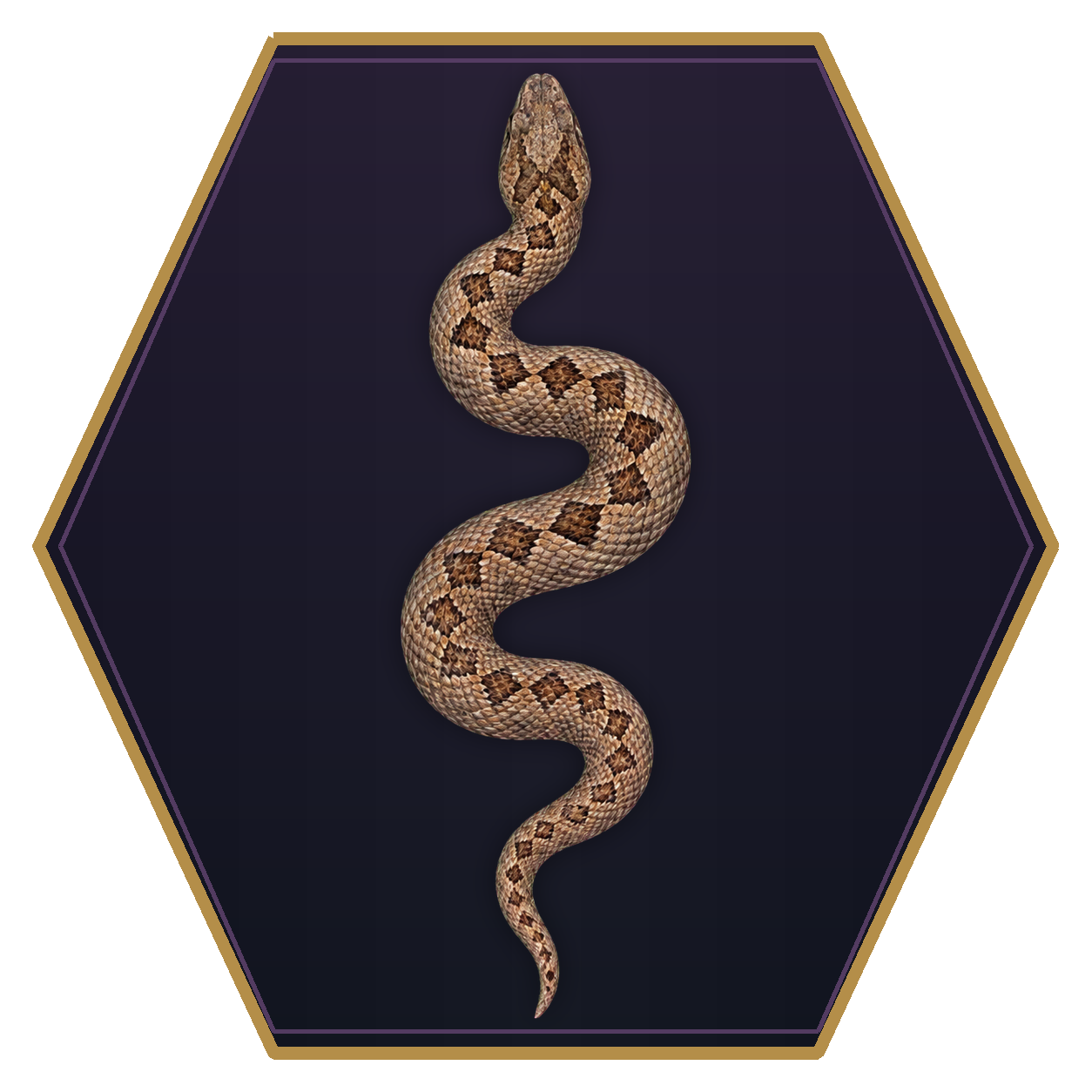 Viper Snake top-down flat-top hex token