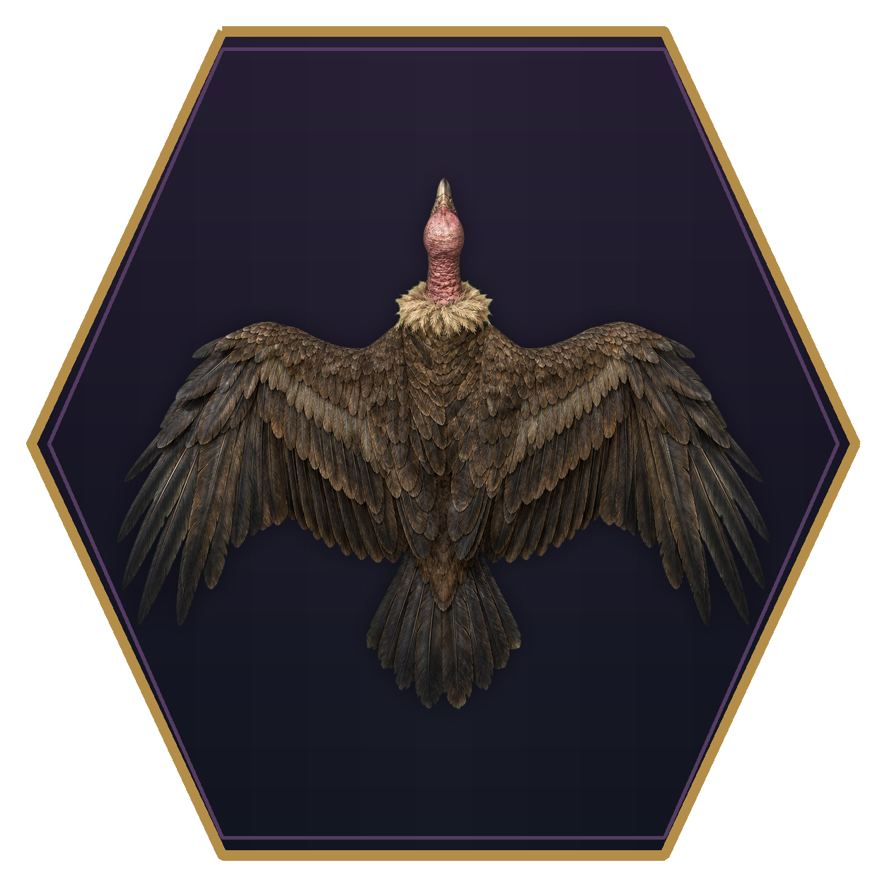 Vulture top-down flat-top hex token