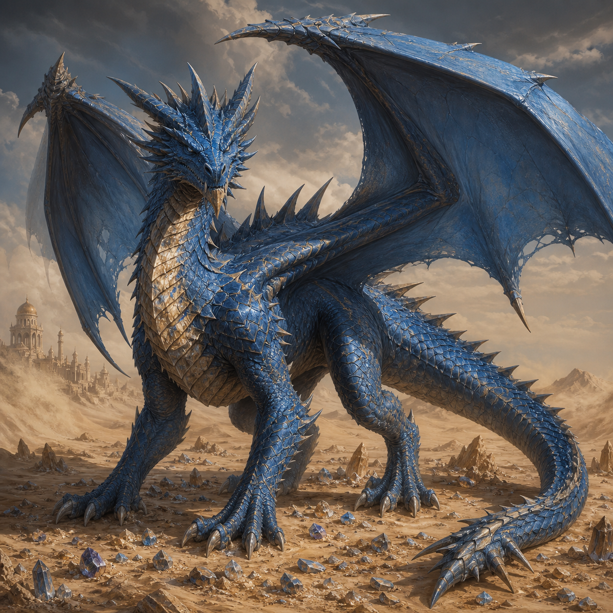 Adult Blue Dragon bestiary portrait