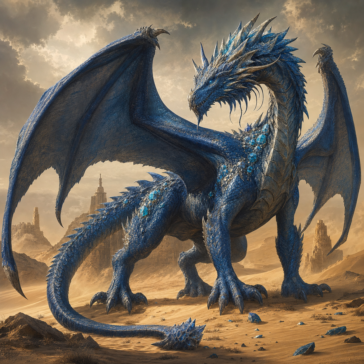 Ancient Blue Dragon bestiary portrait
