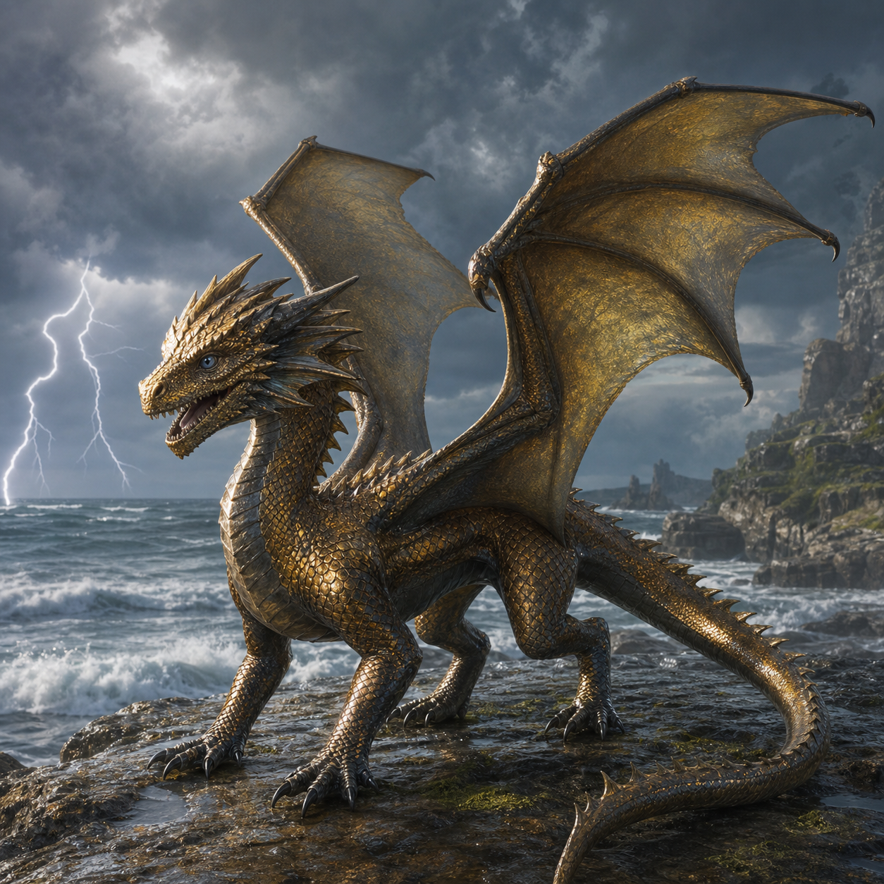 Bronze Dragon Wyrmling bestiary portrait