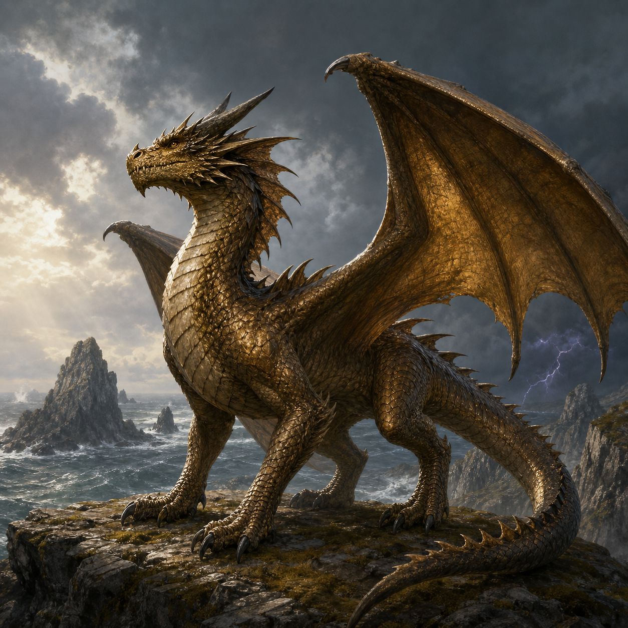 Young Bronze Dragon bestiary portrait