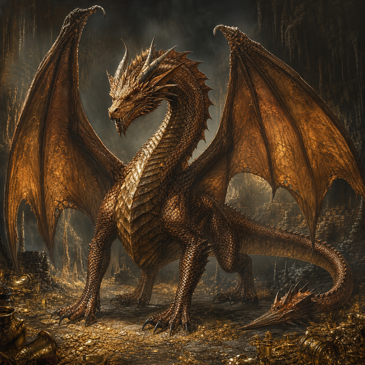 Ancient Copper Dragon bestiary portrait