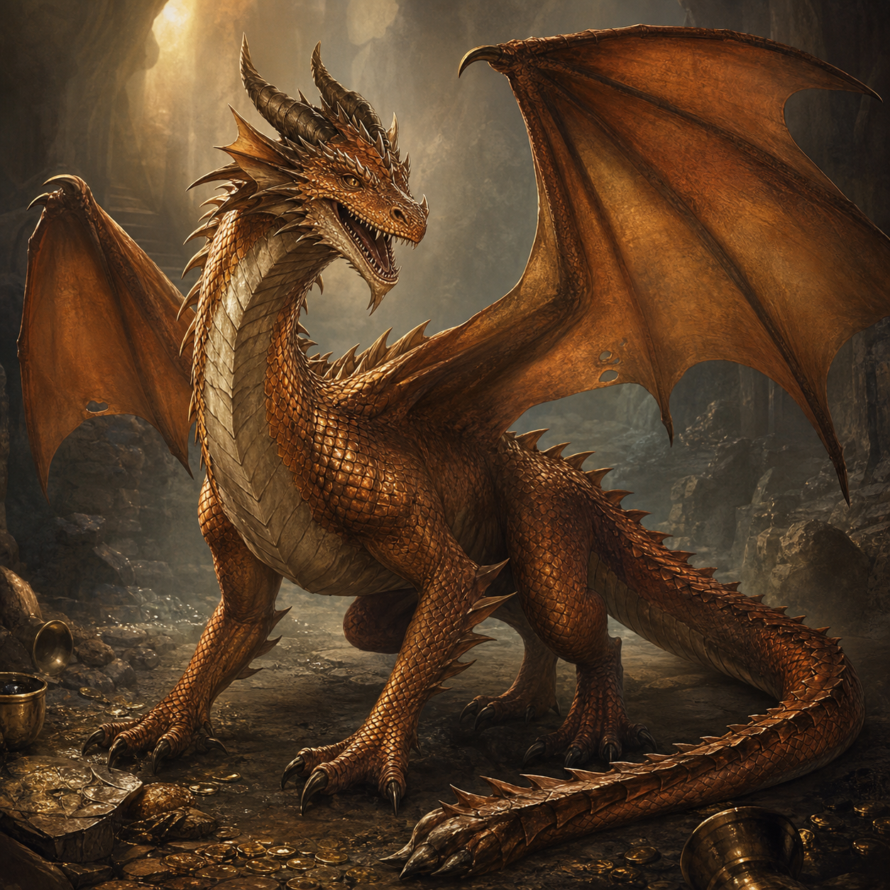 Young Copper Dragon bestiary portrait