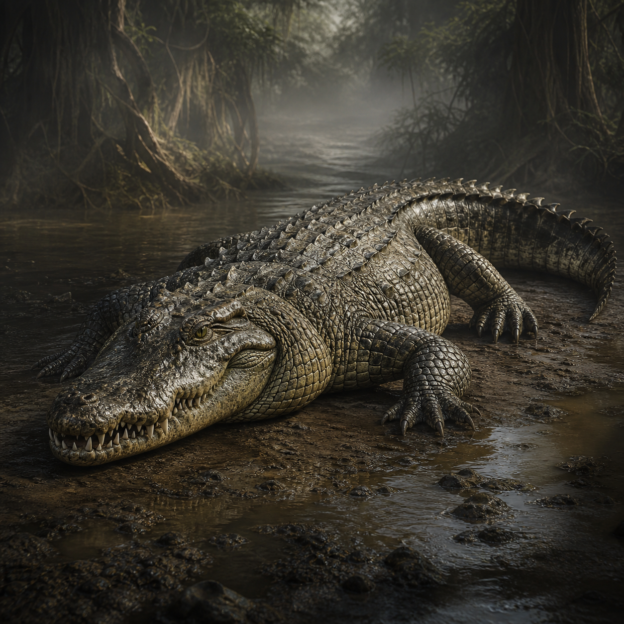 Crocodile bestiary portrait