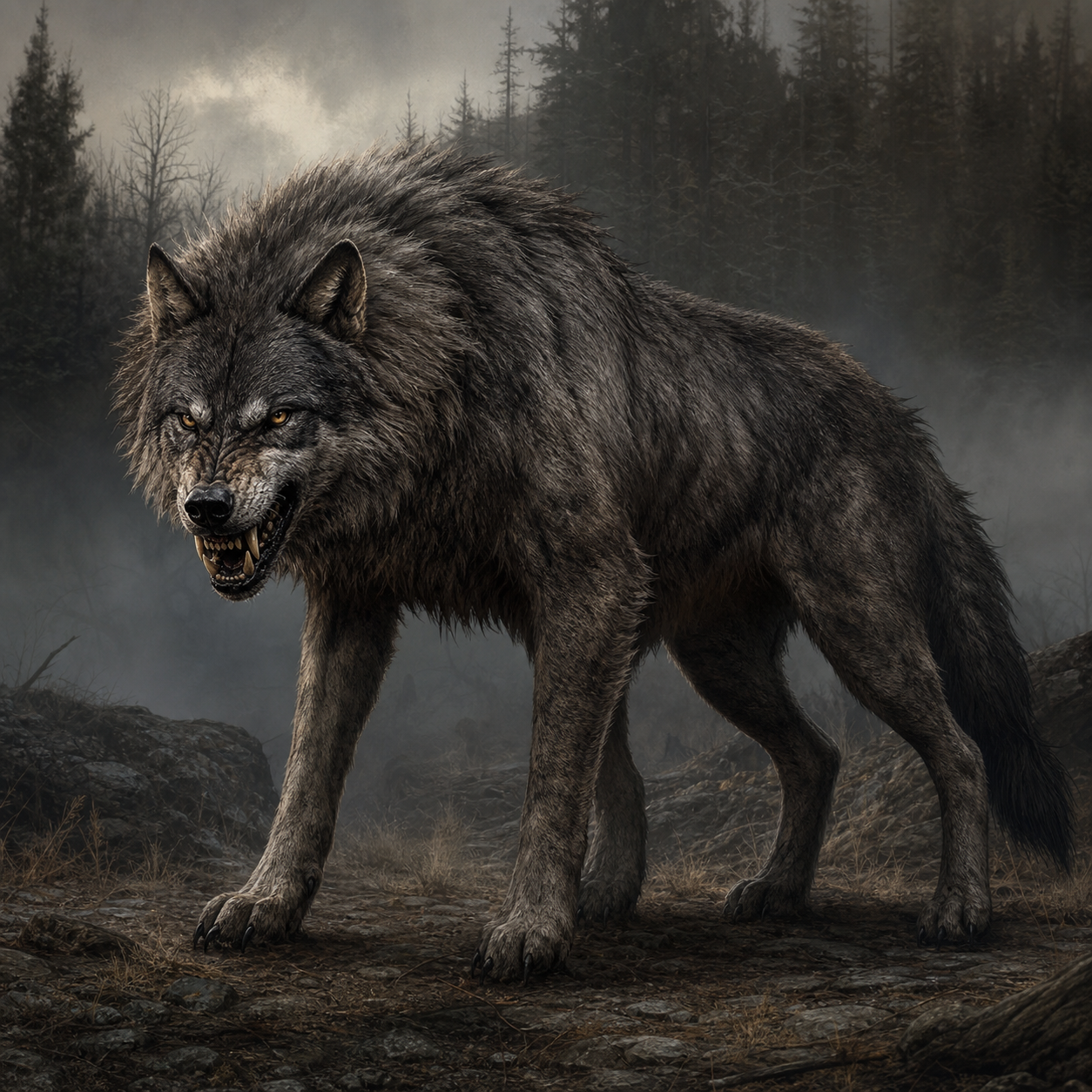 Dire Wolf bestiary portrait