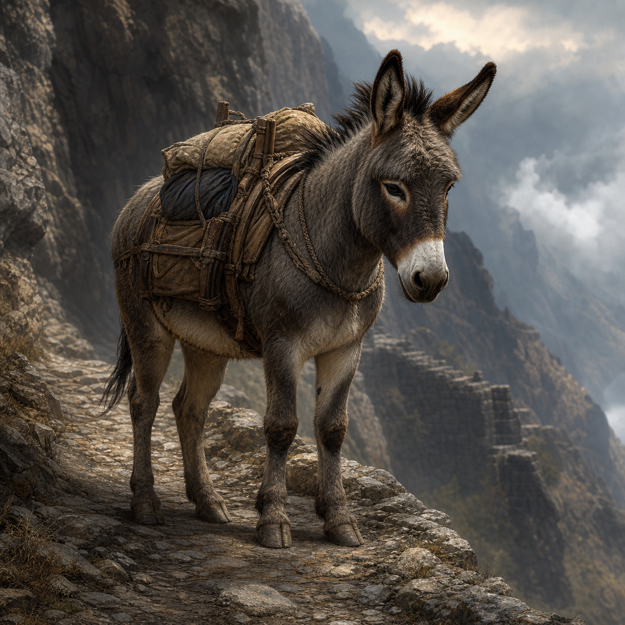 Donkey bestiary portrait