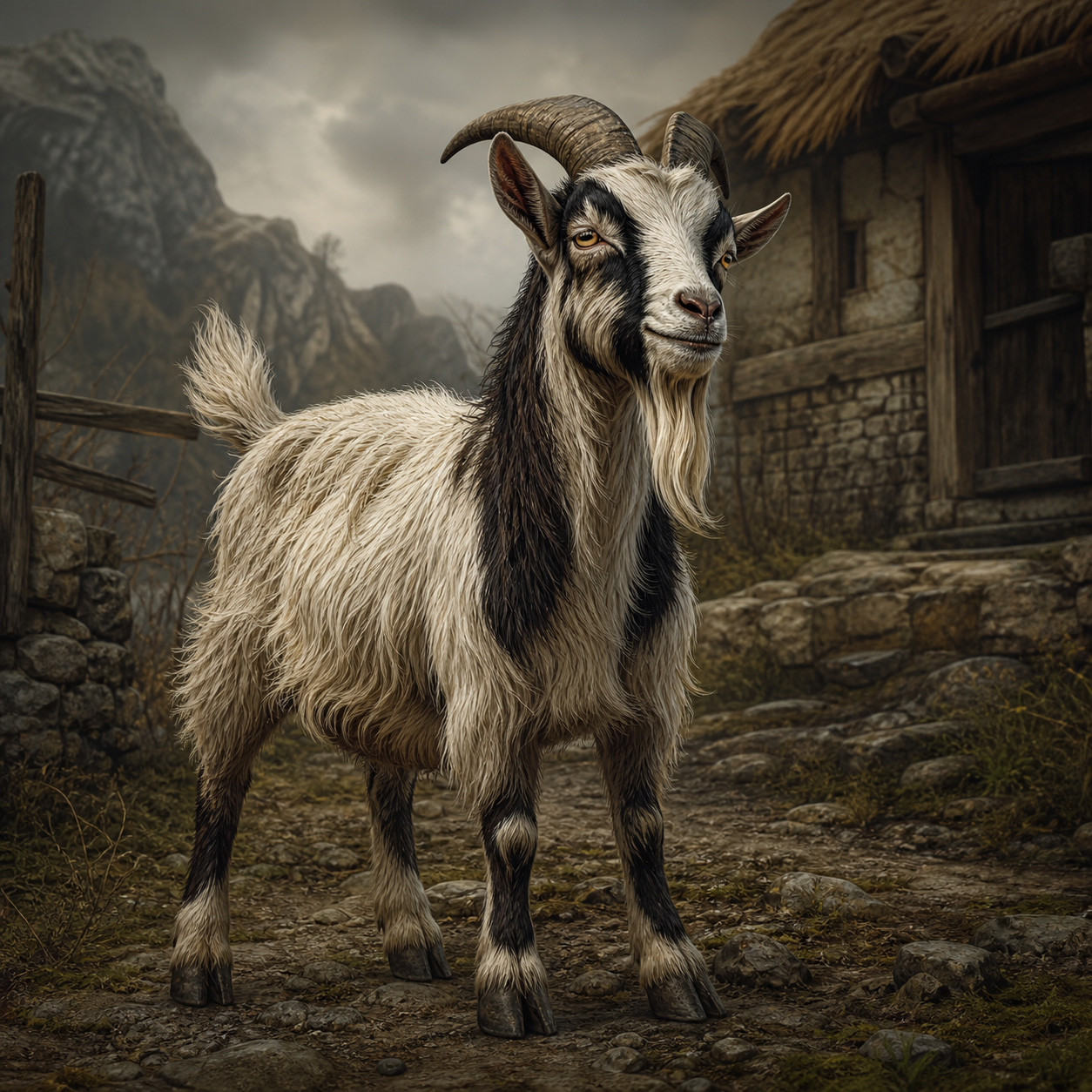 Goat bestiary portrait