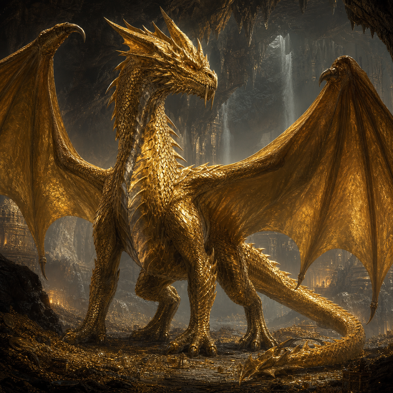 Ancient Gold Dragon bestiary portrait